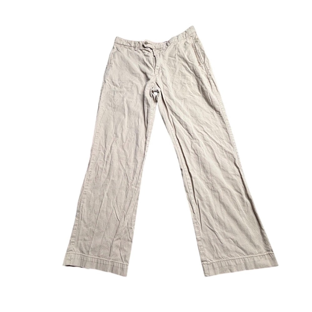 Cremieux Mens 38 Tan Khaki Pants Micro Textured Flat Front Chino Casual Beige